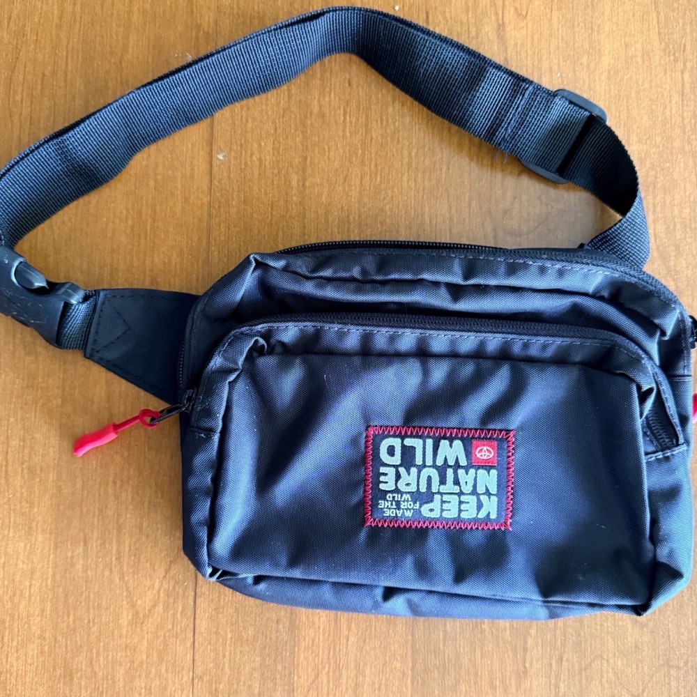 Keep Nature Wild x Toyota Upside Down Logo Nylon Fanny Pack, Black,OS